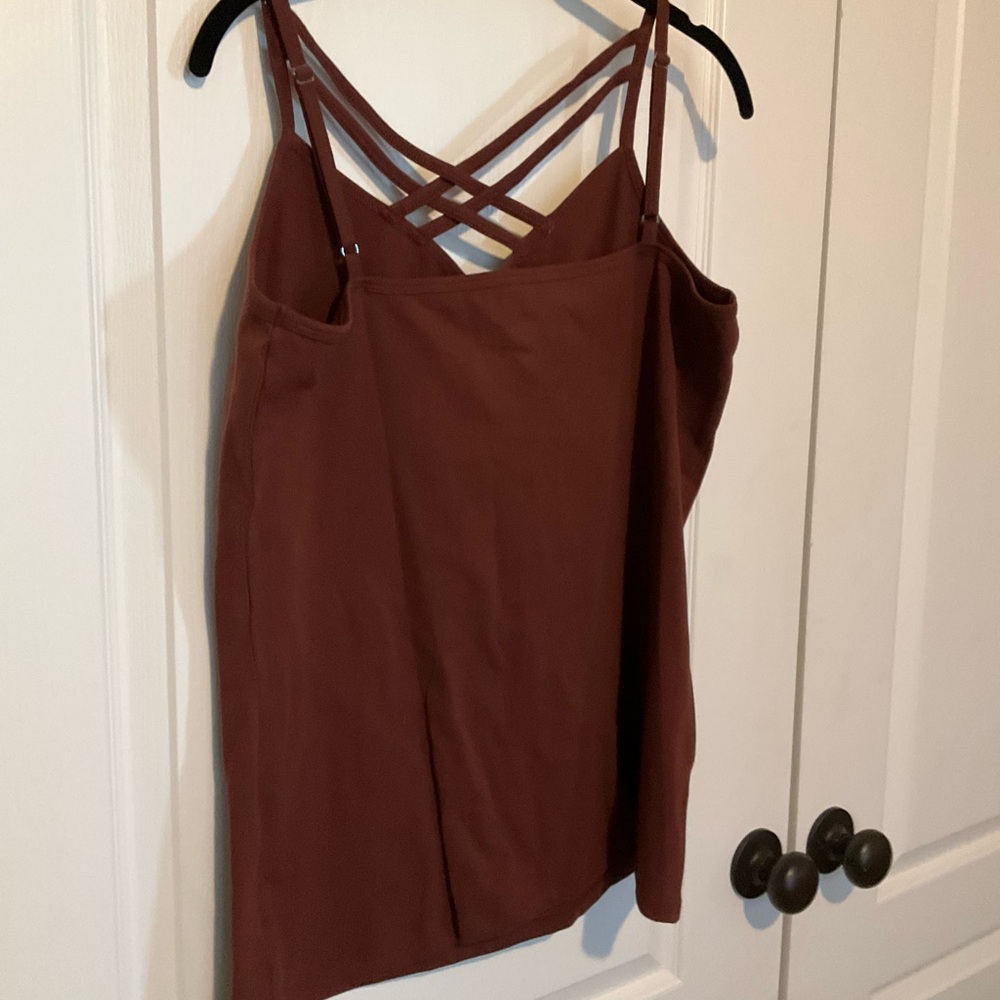 Maurices Brown Strappy Cami with Crisscross Back